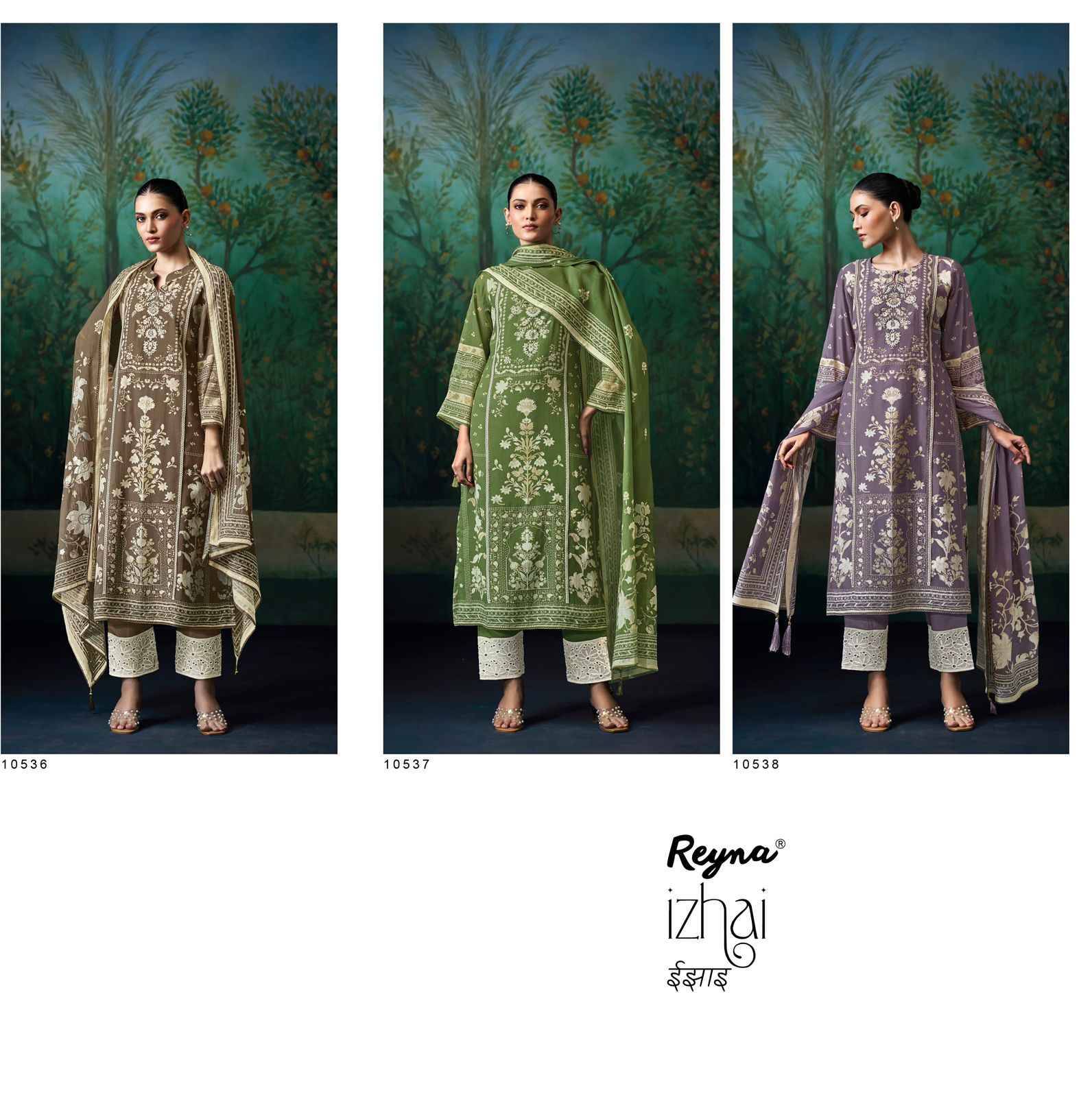 IZHAI By Reyna Beautiful Festive Suits Stylish Colorful Fancy Casual Wear & Ethnic Wear PURE MUL CHANDERI Dresses At Wholesale Price